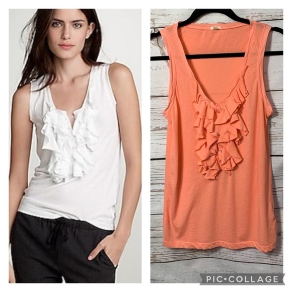 NWOT J.Crew Cascade Ruffle Button Down Tank Top - Picture 1 of 6